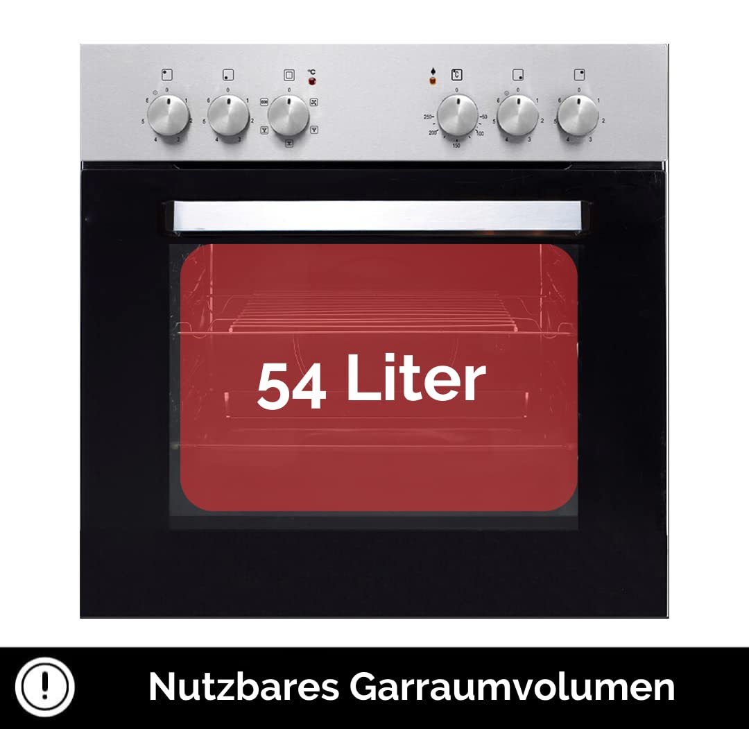 PKM Einbauherset BIC4-2KB GKU IX2 | Glaskeramik-Kochfeld |mit 4 Kochzonen | 2-Kreis und Bräterzone | 5 Backofenfunktionen | 54 Liter Garraum