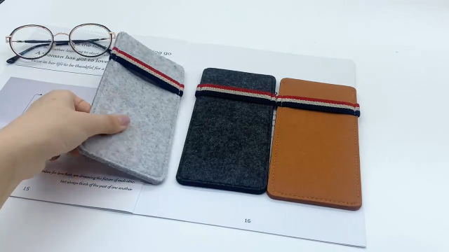 3 Sacs Lunettes En Feutre Niuhong - 18x9cm - Marron/Gris Foncé/Clair - Protection Anti-rayures