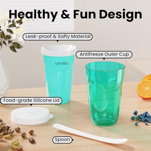 UKKISO Slushie Maker Cup Slush und Shake Maker mit Deckel, DIY Slushie Becher mit Gefrierkern für schnell gefrorene hausgemachte Einzelportion Slushies, Frucht-Smoothies und Milchshakes in Minuten, – Bild 4
