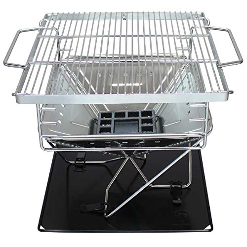 Field to Summit ボンファイアM OFBBFM 焚き火台 グリル ポータブル 3段階高さ調整 ステンレス BBQ バーベキュー キャンプ コンロ 折りたたみ キャリーバッグ付き 焚火台 コンパクト 手軽 焚火 収納バッグ 収納ケース ファイアグリル