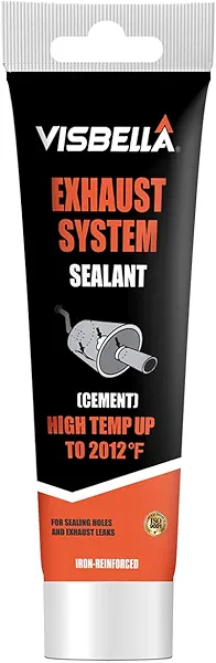 Visbella Auto Vehicle Exhaust System Sealant, Non-Slumping Professional Repair Crack Adhesive Super Glue Sealer for Car Mufflers, Tailpipes, Catalytic Converters (Tube, Gram, 150)