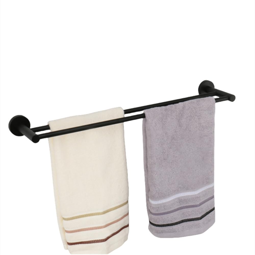 Porte-serviettes noir mat et ensemble accessoires salle de bain acier inoxydable