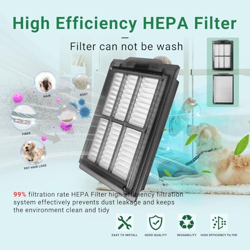 Image of Roomba 505 /405 Replacement HEPA Filter for iRobot Roomba Plus 505 /405 Combo Robot Vacuum Cleaner 6 Pack Accessories Kit