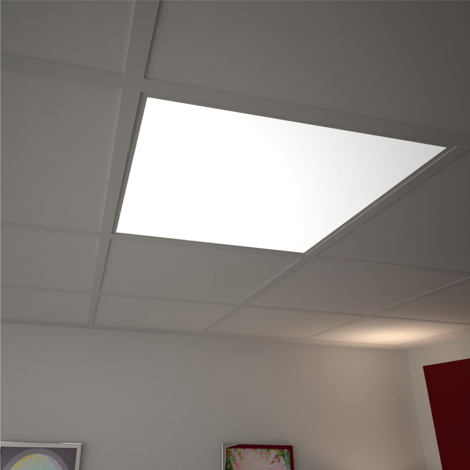2 Pannelli LED 60x60 40W Quadrati da Incasso 4800 Lumen - Luce Fredda 6500K - Plafoniera da Ufficio 120 lm/W Alta Luminosità Lampada da Soffitto per Controsoffitti Modulari