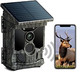 NEXCAM Solar Powered 4K 30fps Wildlife Camera WiFi 36MP Bluetooth Trail Camera with Night Vision Motion Activated IP66 Waterproof for Wildlife Monitoring