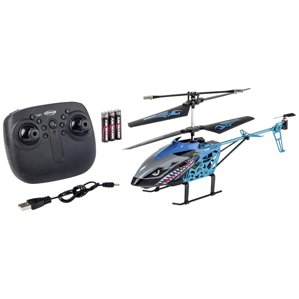 Carson 500507173 Easy Tyrann 280 2.4G 100% RTF Blue - RC Heli, Remote Controlled Helicopter, Robust RTF (Ready to Fly) Model for Beginners, Includes Batteries, for Children from 12 Years