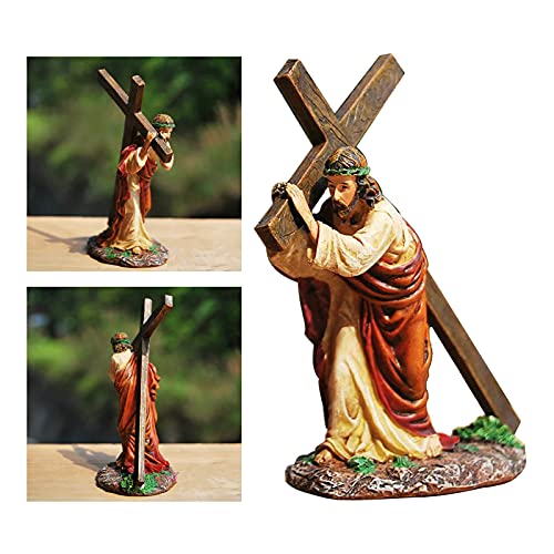 Colcolo Handgeschilderd religieus beeld Jezus kruis kruis kruis katholiek figuur van - Image 3