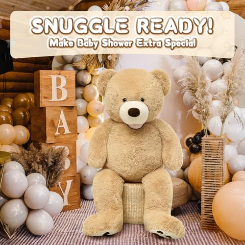 Image of MorisMos Big Plush Giant Teddy Bear Premium Soft Stuffed Animals Light Brown 51 inch