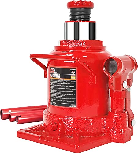 Image of Big RED TAM92007A Torin Hydraulic Stubby Low Profile Bottle Jack, 20 Ton (40,000 lb) Capacity, Red