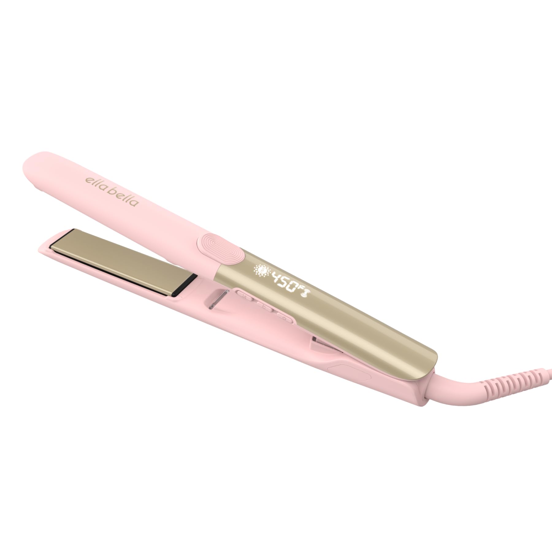 ELLA BELLA® Titanium Flat Iron Hair Straightener (with Infrared) • Professional Straightening Iron • Digital Display to Accurately Control Temperature • As Featured in Good Housekeeping