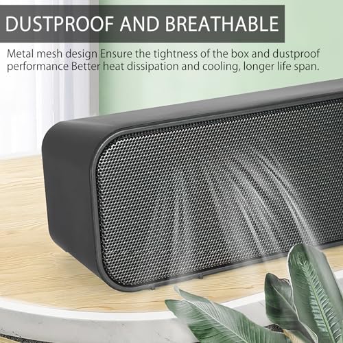 TNSLAND PC Lautsprecher, Hi-Fi Stereo Sound Soundbar Klein, Computer Lautsprecher Mit USB Anschluss für Laptop, Monitor, Smartphone, Tablet, Spielkonsole, Schwarz – Bild 7