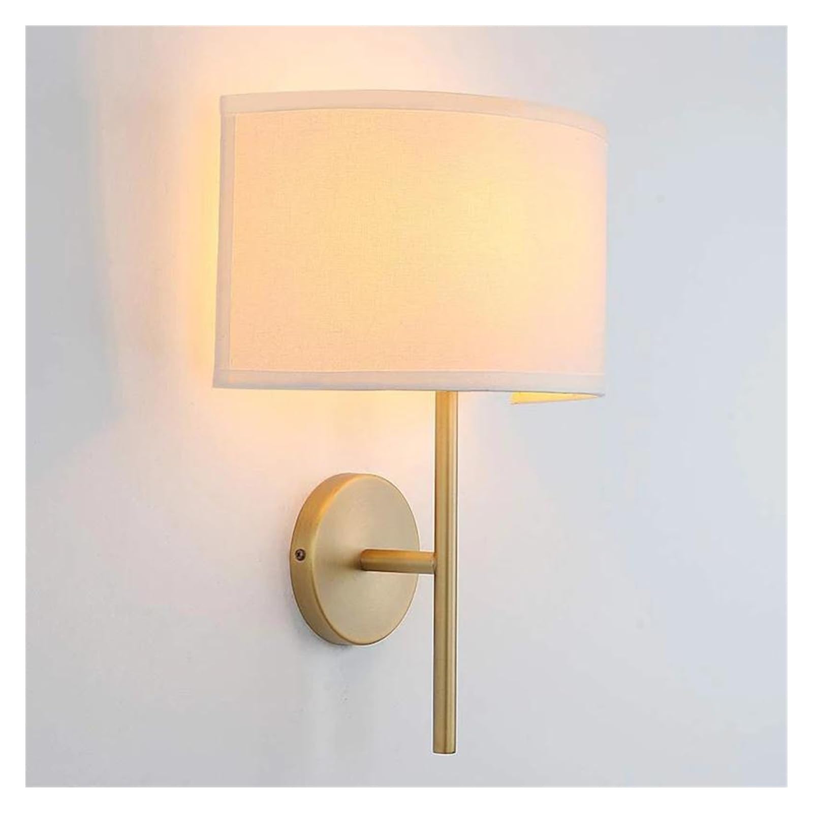 ZTCHSENZT Wall Sconces, Modern Decorative Wall Lamp Fabric Lampshade Porch Aisle Sofa Bedroom with Copper Lamps,Gold