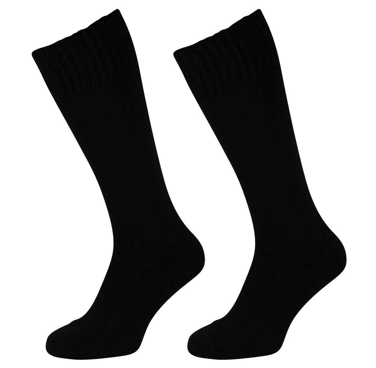 Itzu Men's 2 Pair Pack (Black, Black) Long Thermal Merino Wool Blend Thick High Socks 2.4 Tog Extra Warmth Comfort Uk 6-11 In Black (2 Pair Pack (Black, Black))