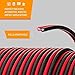 GS Power 100% Pure Copper 8 AWG (American Wire Gauge) OFC Zip Cord Cable, 25 FT Red & 25 FT Black for Car Stereo Amplifier Remote Automotive Trailer Harness Hookup Wiring
