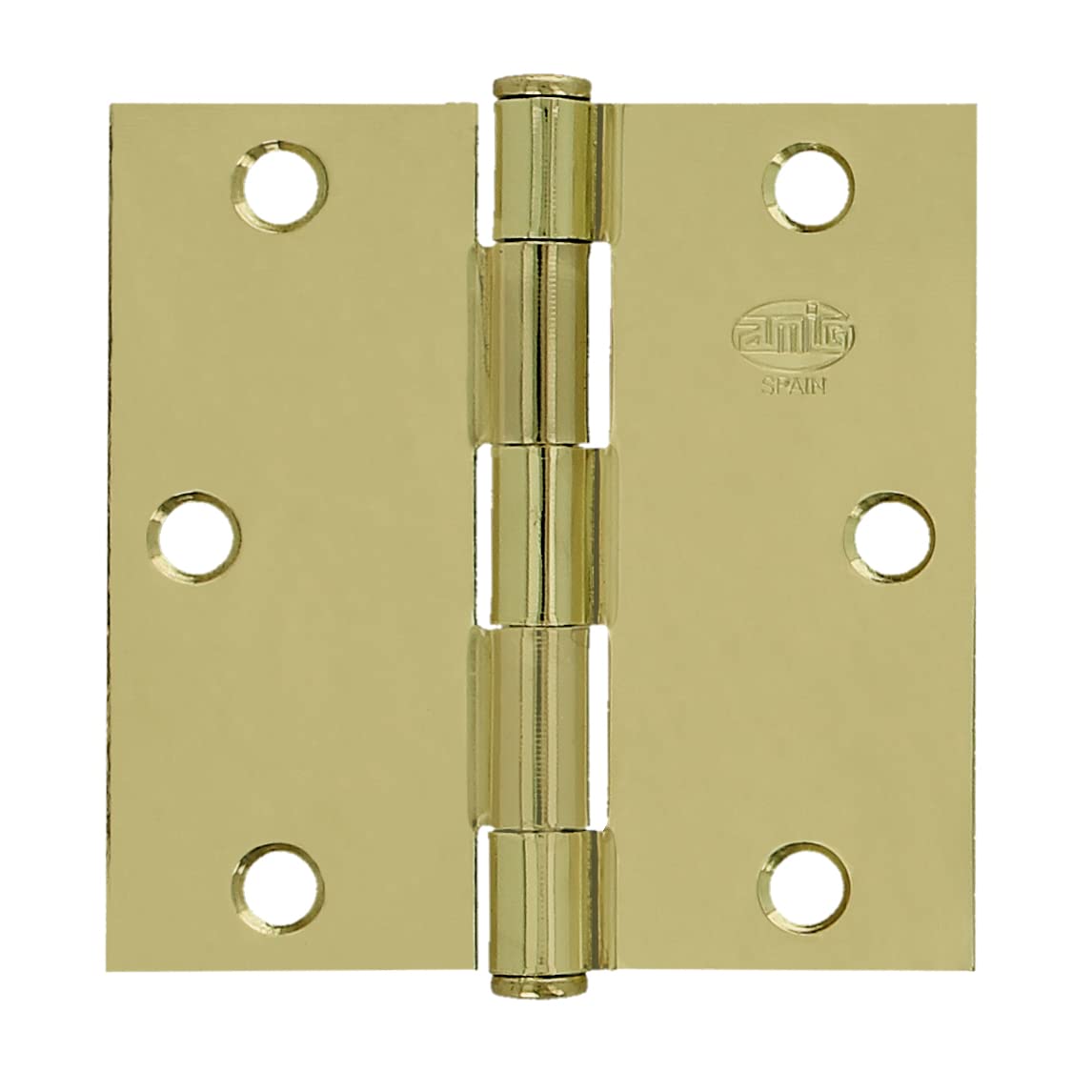 Amig - Security Hinge, Brass Varnished, 4'' x 4'' (101 x 101 x 2 MM)