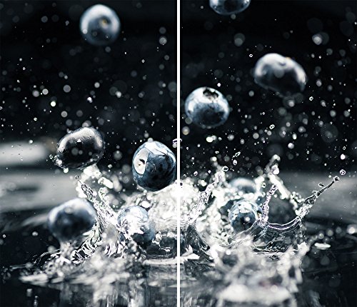 |Ceranfeldabdeckung 2 Teilig 2x30x52 cm Herdabdeckplatten Küche Elektroherd Induktion Herdschutz Spritzschutz Glasplatte Schneidebrett Schwarz