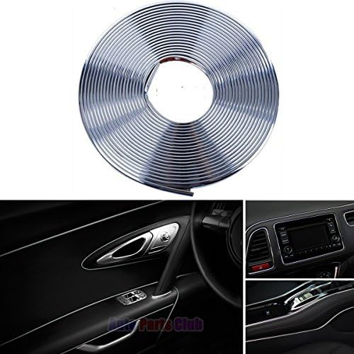 Car interior moulding Trim,AKVEN 3D DIY 5 Meters Electroplating Color Film Car Interior Exterior Decoration Moulding Trim Strip line by Auto Parts Club (Silver)