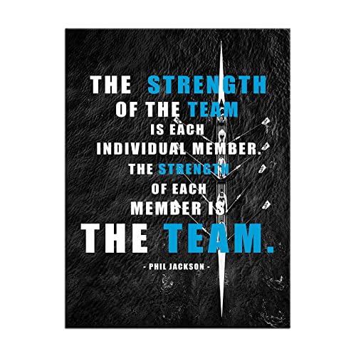 Goforart Inspirational Success Team Strength Canvas Wall Art Rowing Team Picture Poster Framed Motivational Positive Office Quotes Painting Modern Home Office Decoration Ready To Hang [18''W X 24''H] #TOP4