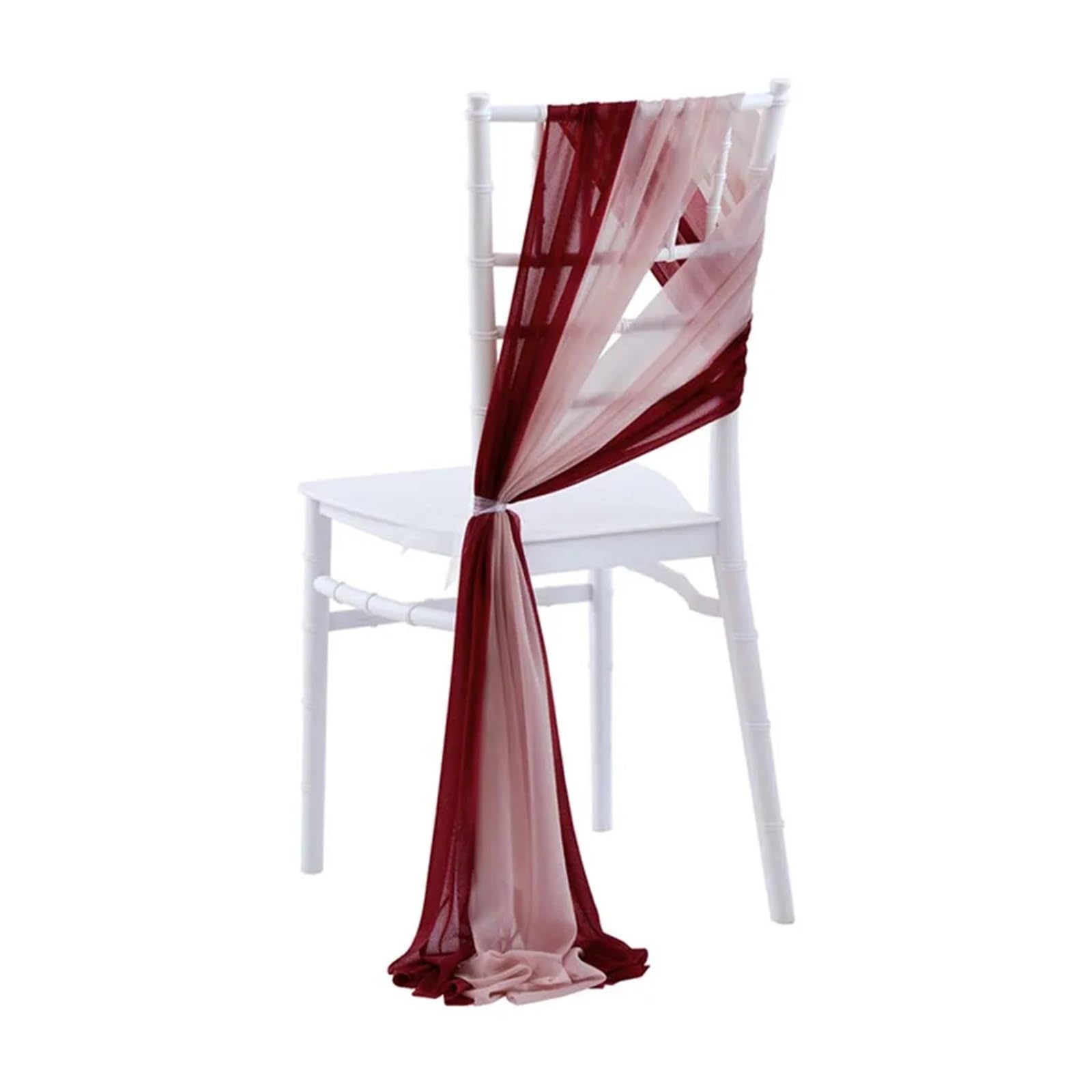Stuhlschleifen 24Pcs Chiffon Stuhl Schärpen Hochzeit Stuhl Abdeckungen Ribbon Party Gang künstliche Blume Stuhl Abdeckung Hotel Bankett Dekor(Burgundy)