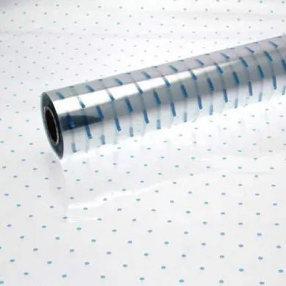 Floralcraft® Blue Dot Cellophane Roll 80cm x 20m – Decorative Cellophane Wrap for Florists, Flowers, Hampers, Gift Baskets, Bouquets & Gift Wrapping