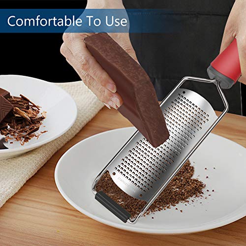 Premium Multipurpose Cheese Grater - Zester, Chocolate, Ginger Grater, Carrot Zesters, lemon Graters For Kitchen, Grater Soft Grip Handle, Hand-held Kitchen Tool, Dishwasher Safe. AsonTao