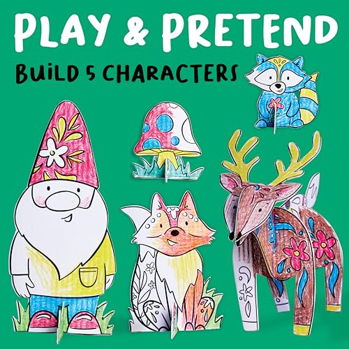 Wonder Worlds kit coloriage 3D forêt enchantée, cadeau anniversaire original 4-8 ans