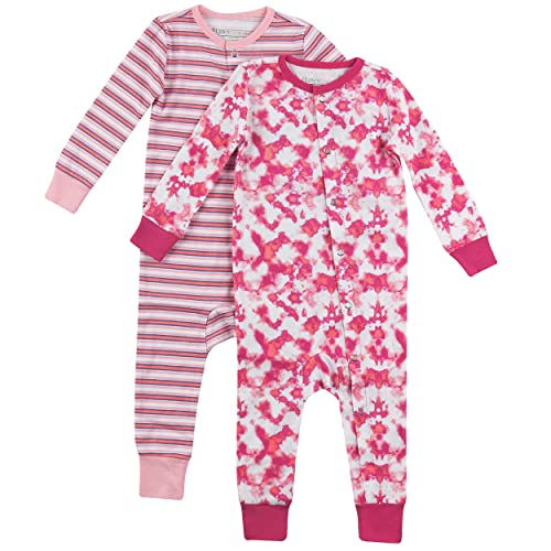 Hanes Unisex Baby Play Suits, Ultimate Flexy Knit Pajamas, And Sleep 2-pack Bodysuit, Pinks, 6-12 Months US