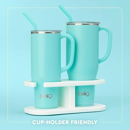 Miniatura 6 de Swig Life Mega taza de 40 onzas, vaso de 40 onzas con asa y pajilla, apto para vasos, apto para lavavajillas, vaso térmico extragrande, vaso térmico