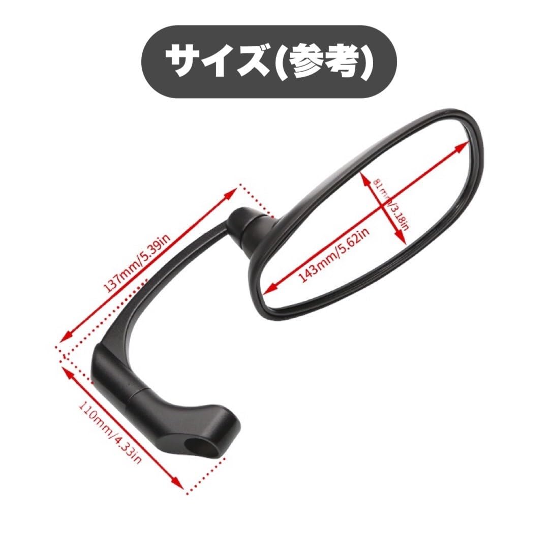 Amazon | Kanoan オーバル バレン ミラー バイク オートバイ