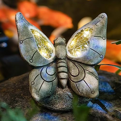 Garden-Statue-ButterflySolar-Butterfly-Decor-for-OutdoorResin-Butterfly-Figurine-with-Solar-Light-for-PatioBalconyYardLawn-OrnamentPerfect-Garden-Gift