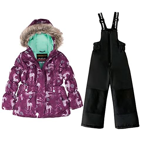 Conjunto de chaqueta y pantalones de esquí de invierno SMONTY para niñas Cover