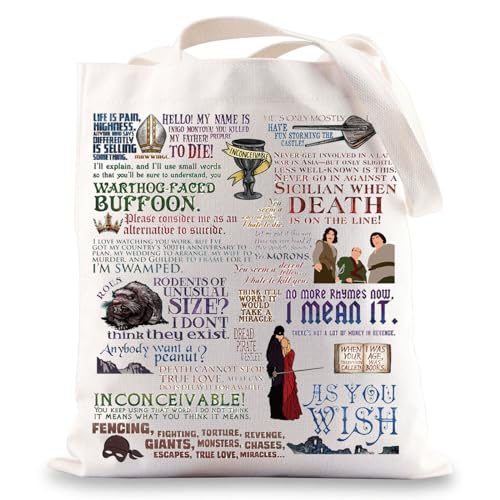 G2TUP Princess Buttercup Tote Bag Westley Fans Gift As you Wish Shoulder Bag Prince Humperdinck & Inigo Montoya Fans Gift (As you Wish TG)