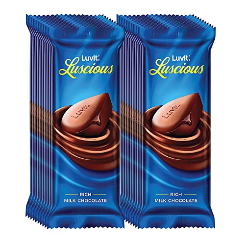 Image of LuvIt. Luscious Milk Chocolate Bars | Multipack | Deliciously Smooth | Pack of 20-54g Each