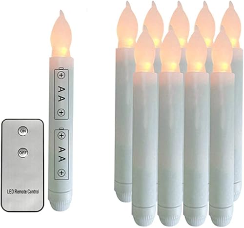 FASTIC Vela LED sin llama funciona con pilas luz blanca cálida parpadeante con control remoto vela LED realista para Halloween Navidad fiesta boda