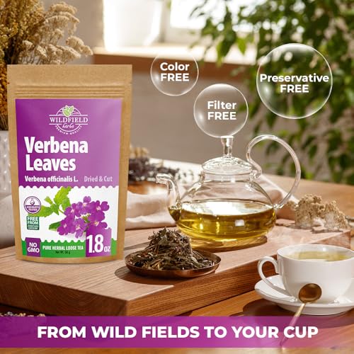 Image of 1.8 oz. Verbena Tea Vervain Herb Dried Cut Leaves Herbal (Verbena Officinalis) - 50g Verbena Dried Cut Leaf Herb Tea