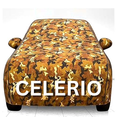 Image of UNIQE Car Cover Compatible for Hyundai Venue All Model & Years (2019-2025) 100% Waterproof with Mirror Pockets, Triple Stitched Bottom Elastic Dustproof Full Body Protection (Jungle, Celerio)