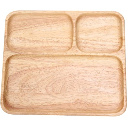 ボヌール Bonheur 25.5cm ランチプレート 長角 A 木製 木 子供 キッズ 食器 仕切り プレート ウッド 天然木 カフェ ランチ wood plate ウッドバーニング 不二貿易 ラッピング不可