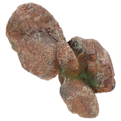 Yardwe Decorative Rocks for Aquarium Resin Mountain Landscape Fish Tank Rockery Set Hideout Cave