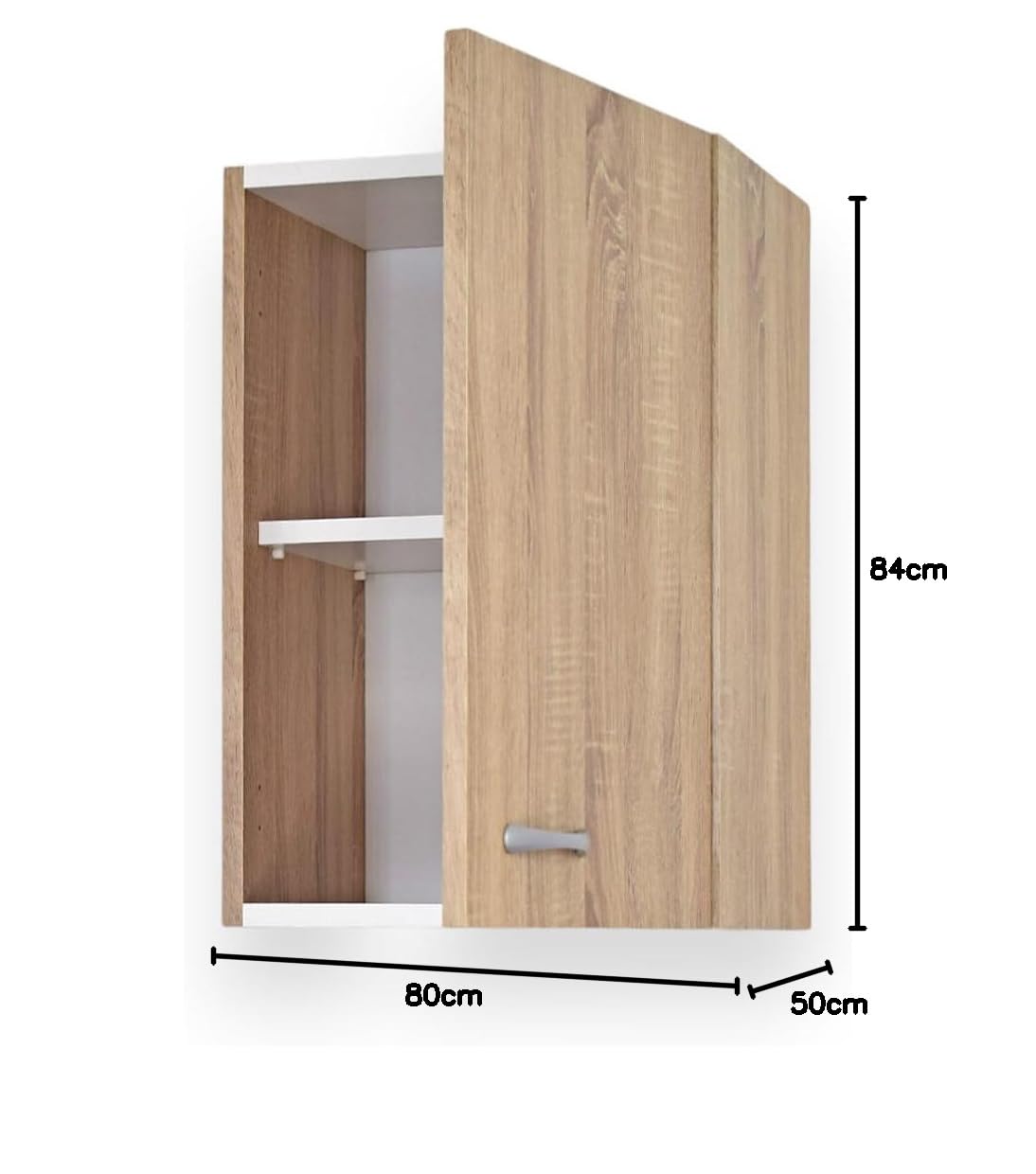 Yellowshop - Mobile cucina basi e pensili con ante, cassetti diverse misure 40, 60, 80, 90 cm effetto legno Rovere Well componibile con sottolavello Basic (Pensile 40 cm 1 anta DX)