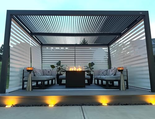PURPLE LEAF Louvered Pergola 94AS 12' x 16' Outdoor Aluminum Pergola with Adjustable Roof for Deck Backyard Garden Grey Hardtop Gazebo - Image 8