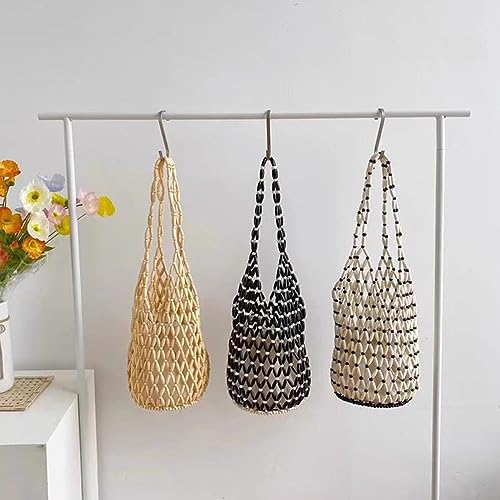 Bolso tejido artesanal CORIOS con cierre y asa superior miniatura 3