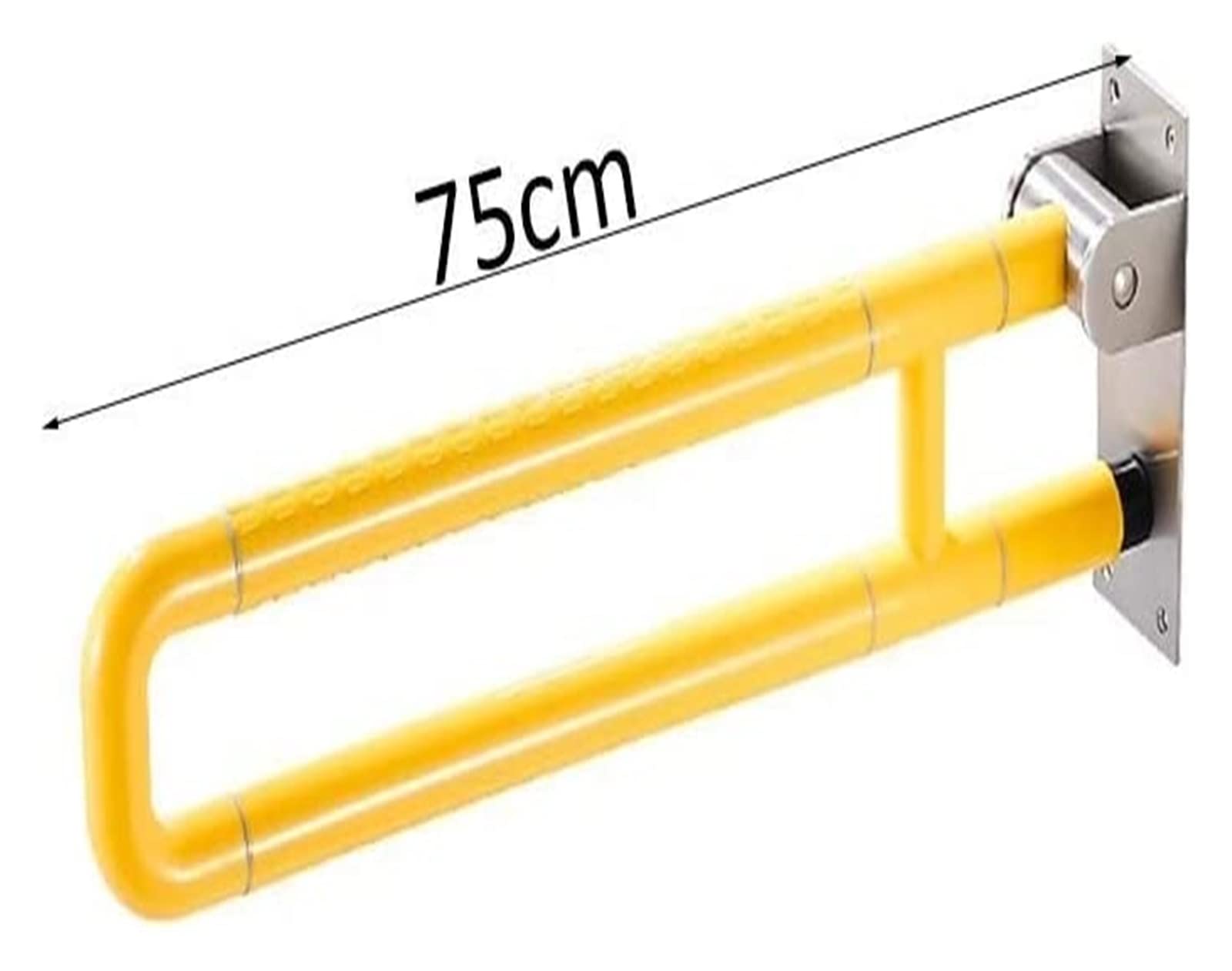 Agarraderas Barra de apoyo plegable de acero inoxidable, tubo exterior de nailon con agarre antideslizante, barra de seguridad abatible en forma de U for baño, barra de agarre for inodoro for personas