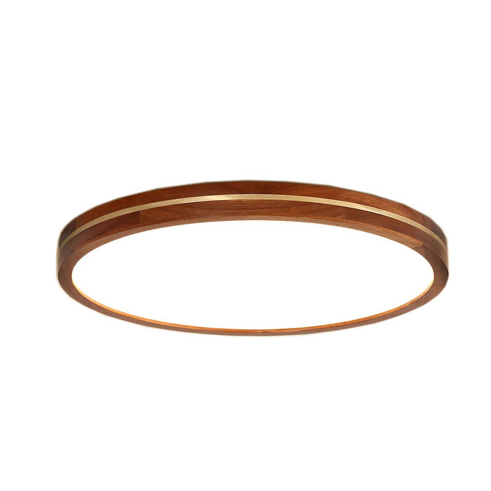 Plafonnier rond en bois ultra fin pour remplacer un éclairage agressif de chambre