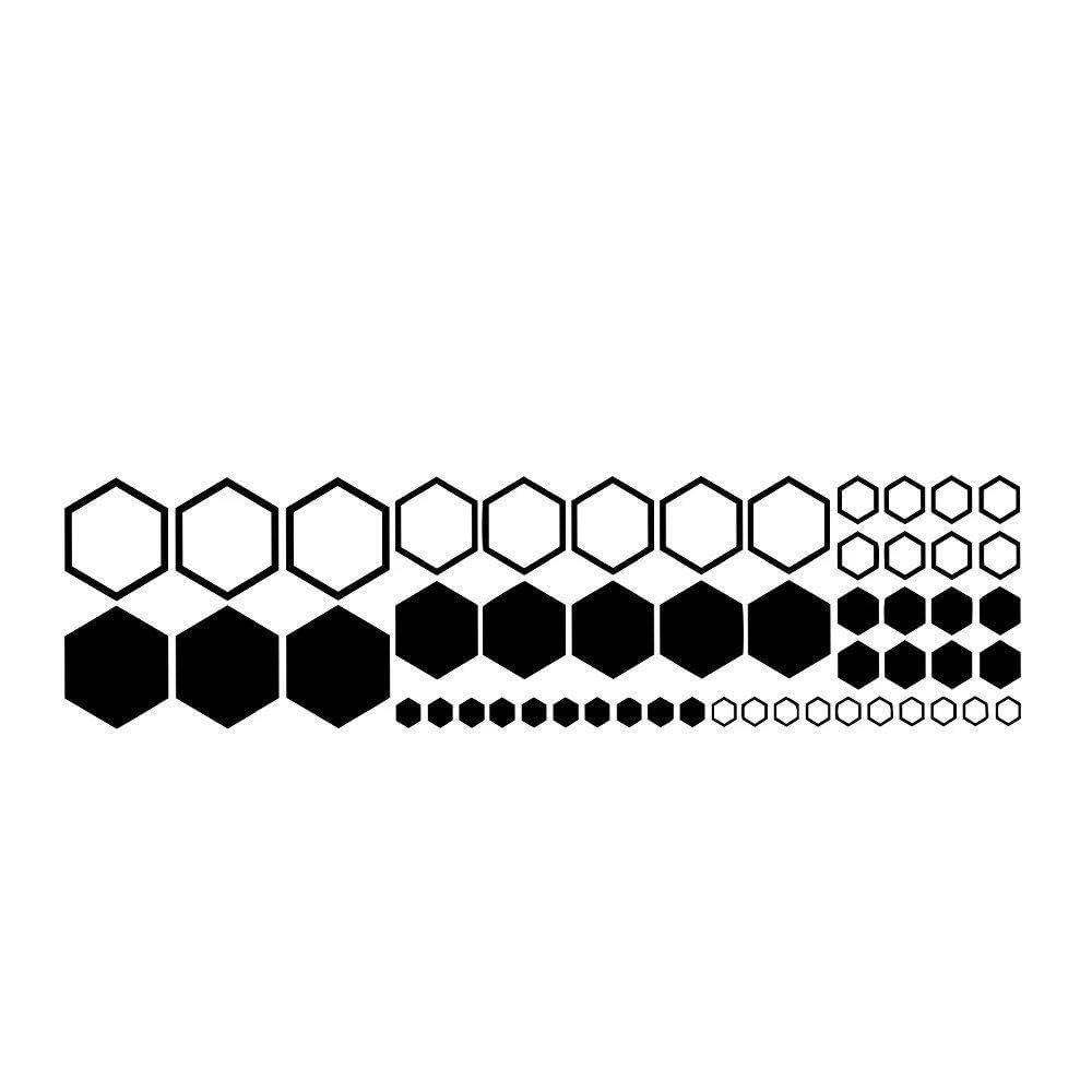 Honeycomb Pattern Stickers for Cars Decorative Window Rearview Mirror Decals(Black)