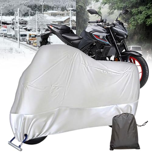 【四季ユニバーサルバイクカバー】に適用するヤマハ MT-10/MT-15/MT-25オートバイカバー厚手 雨雪対応き バイク車体カバー原付カバー 耐熱 防水 撥水 大型 紫外線防止 全天候型バイクカバー盗難防止 防風 防埃 収納バッグ付きロック穴付き,ヤマ