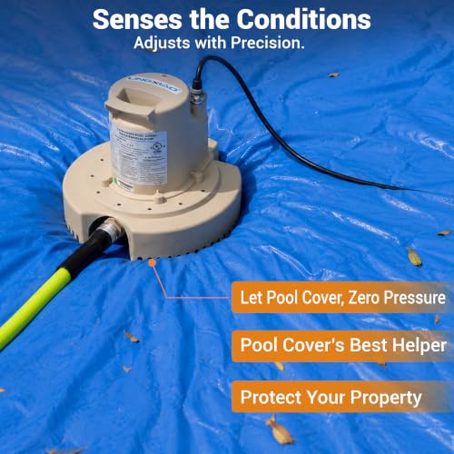 Image of Automatic Pool Cover Pump 115V,1 /4HP, 1860GPH Submersible Water Removal Pump for In /Above Pool Covers, 3 /4 inch Garden Hose Adapter, Plug-and-Play, UL Certified and With 25Ft Cord