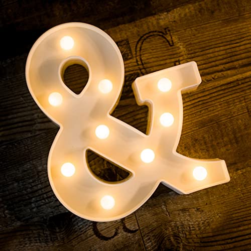 Foaky LED-122 Letter Lights Sign Marquee Light Up Letters Sign For Night Light Wedding/Birthday Party Battery Powered Christmas Lamp Home Bar Decoration cover