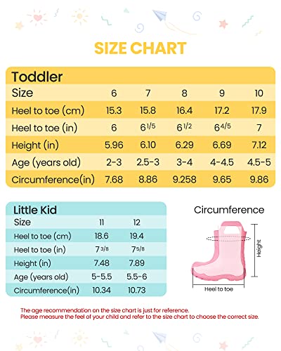 Outdoormaster Kids Toddler Rain Boots, Lightweight, Easy To Clean For Boys Girls - High Noon - 9 Toddler #TOP6