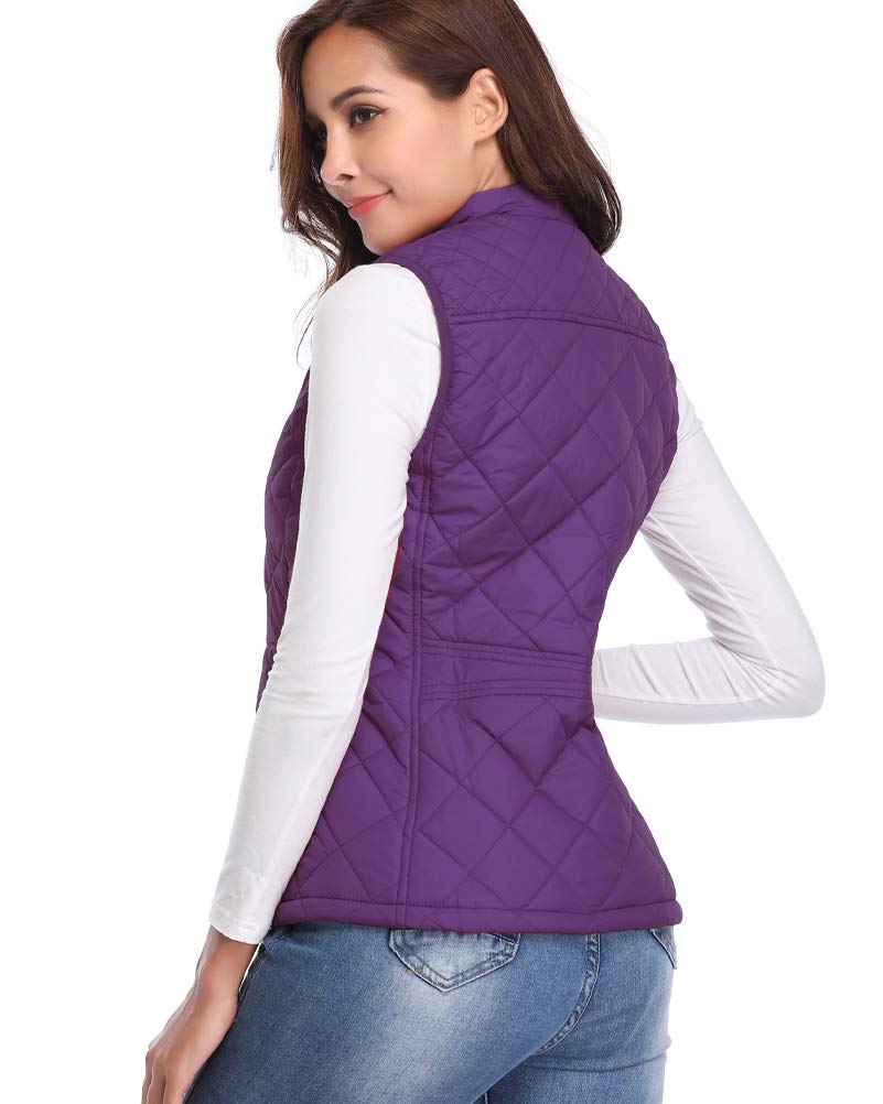 fuinloth Gilet Donna Smanicato Invernale Panciotto Dritto Collarei Giacche Ultraleggeri Senza Maniche Giacca con Tasca con Cerniera