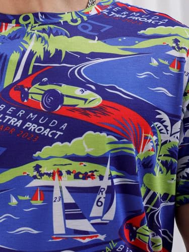 Image of The Indian Garage Co Men Slim Fit Printed Round Neck Tshirt